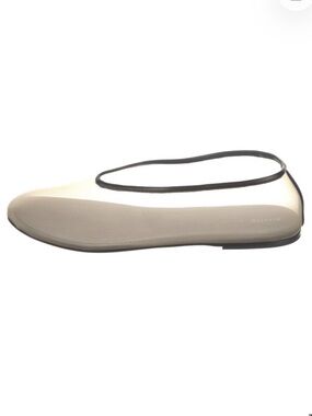 KHAITE Cream Mesh Ballet Flat with Black Trim